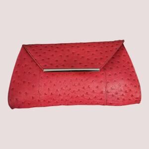 Merona Pink Ostrich Envelope Clutch Purse EUC